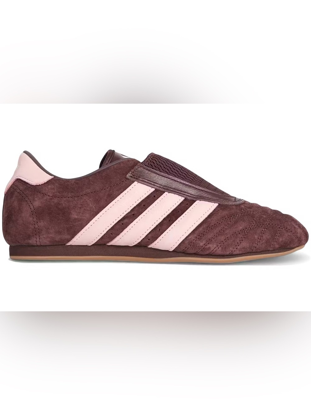 adidas x Kith Tarekwondo Slip-On Suede Sneaker in Brown with Pink Stripes size 9